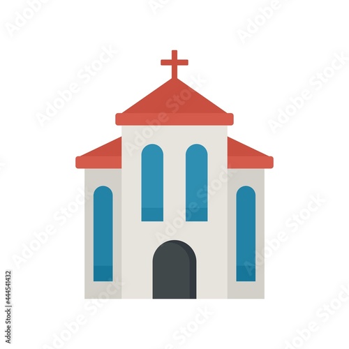 Architecture church icon flat isolated vector
