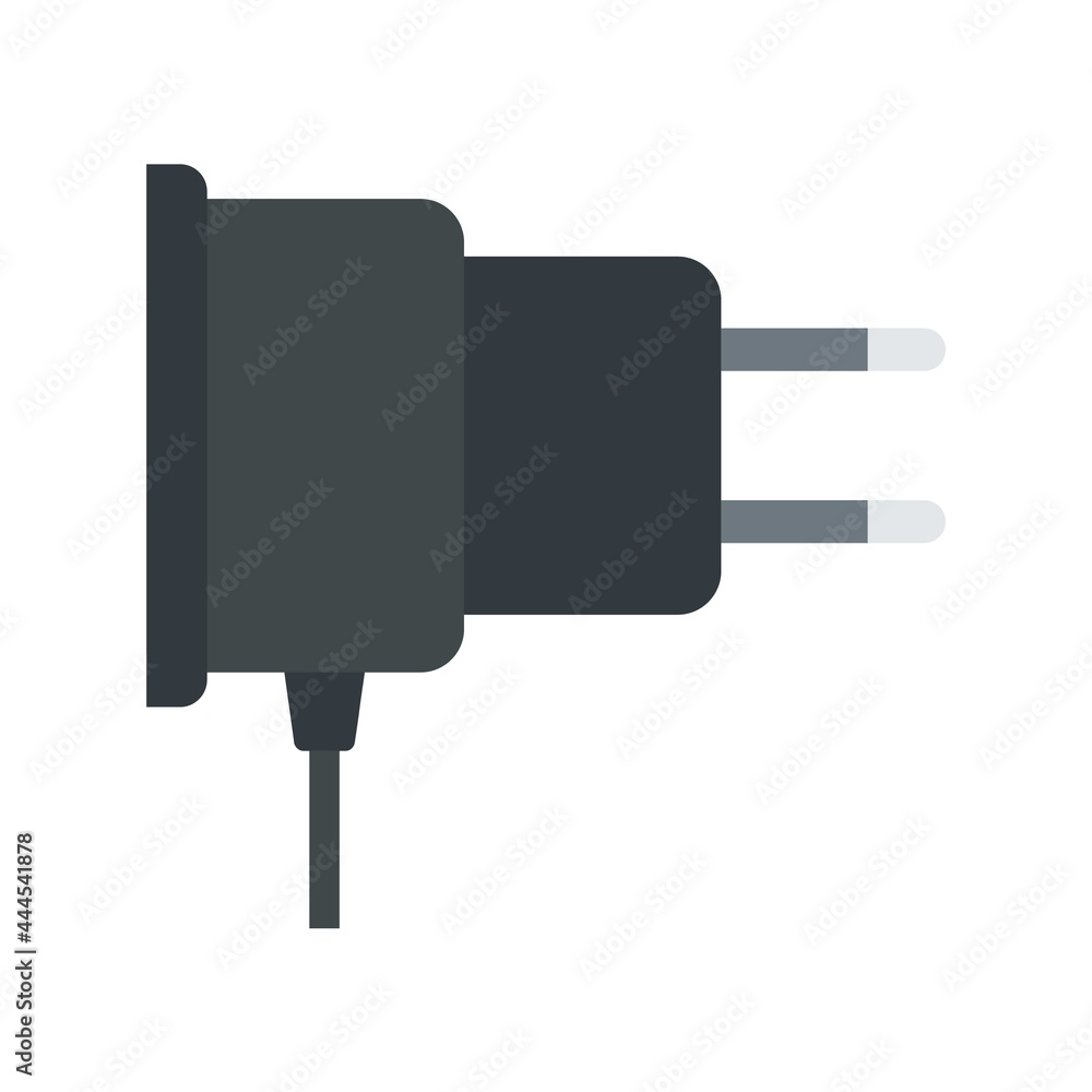 Mobile phone plug icon flat isolated vector Mobile phone plug icon flat isolated vector
