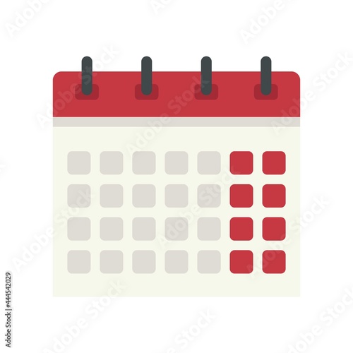 Office calendar icon flat isolated vector