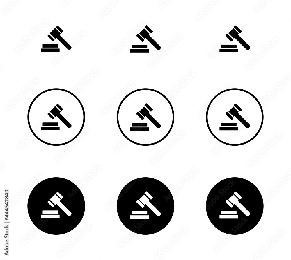 Judge Gavel Icon Set, gavel Symbol Vector for web site Judge Gavel Icon Set, gavel Symbol Vector for web site