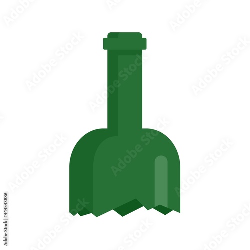 Half broken bottle icon flat isolated vector