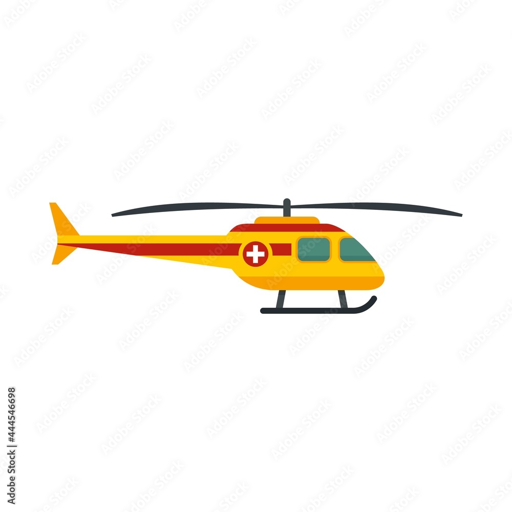 Rescue helicopter icon flat isolated vector Rescue helicopter icon flat isolated vector