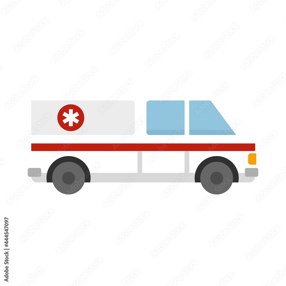 Ambulance help team icon flat isolated vector Ambulance help team icon flat isolated vector