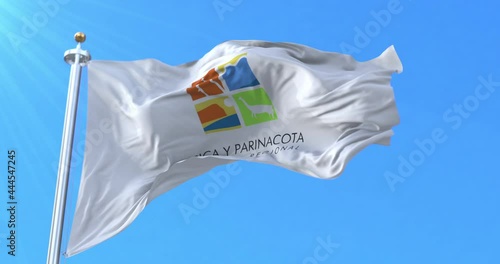 Arica y Parinacota Flag, Chile. Loop photo