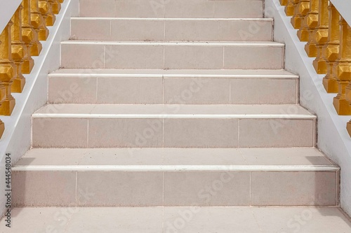 Brown marble staircase and outdoor Granite floor