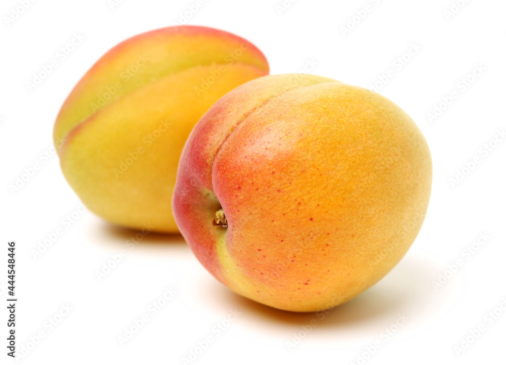 Fresh apricot fruits isolated on white background Fresh apricot fruits isolated on white background