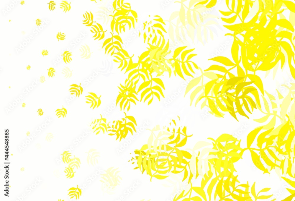 Light Yellow vector natural background with leaves.