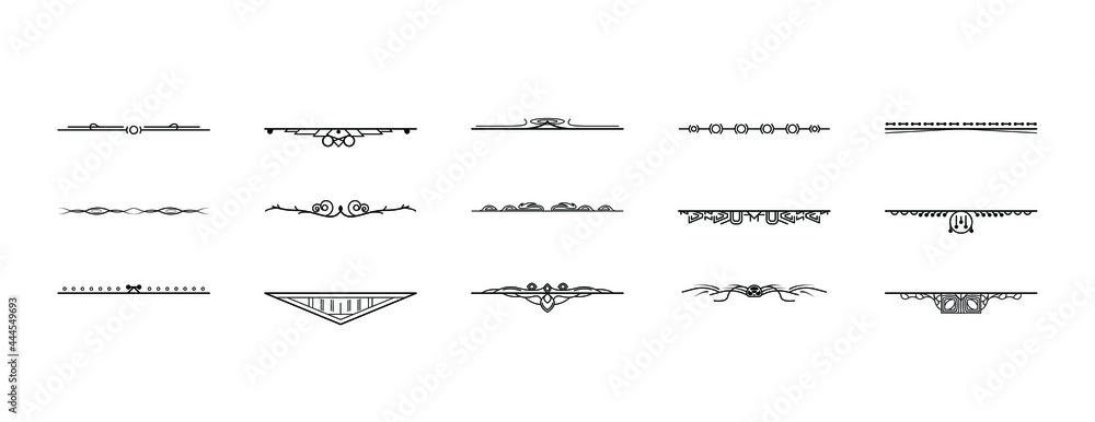 Set Black Simple Line Collection Doodle Border Elements Vector Design Style Sketch Isolated Illustration For Banner Set Black Simple Line Collection Doodle Border Elements Vector Design Style Sketch Isolated Illustration For Banner