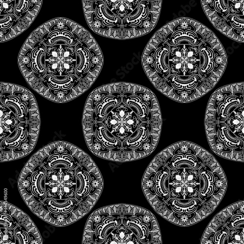 Set of Hand drawing illustrations fabric fashion Majolica, Azulejos portugal, Turkish ornament, Moroccan tile mosaic, Talavera seamless