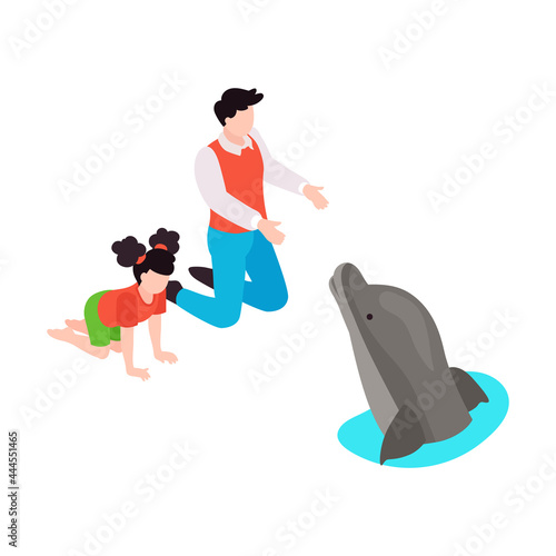 Dolphinarium Isometric Icon