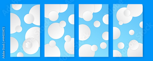 Modern blue and white circle contrast abstract presentation background. Story social media template for presentation design, banner, brochure, and business card