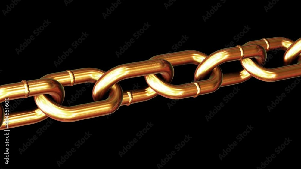 Realistic looping 3D animation of the golden chain rendered in UHD with alpha matte Realistic looping 3D animation of the golden chain rendered in UHD with alpha matte
