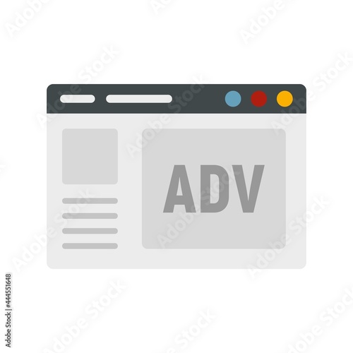 Web page adv icon flat isolated vector