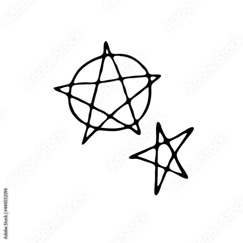 Doodle element for magic  Halloween. Hand-drawn image for various designs. magic stars