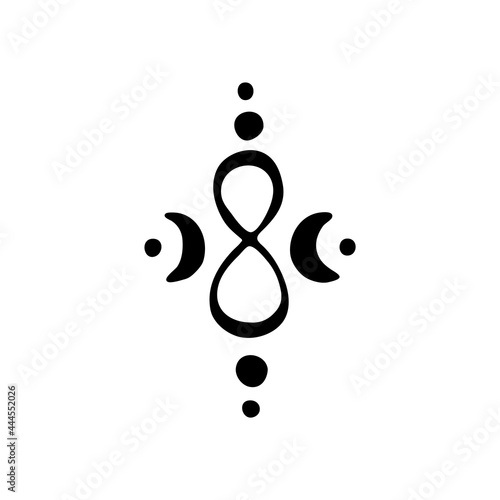 Doodle element for magic, Halloween. Hand-drawn image for various designs. magic symbol. sight of Infinity