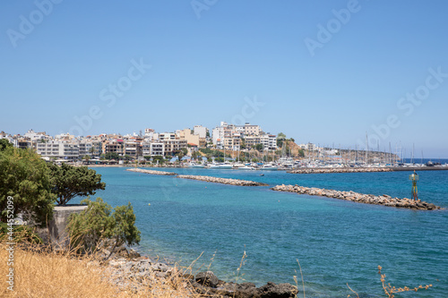 The city of Agios Nikolaos on the island of Crete Greece. Types of the city.