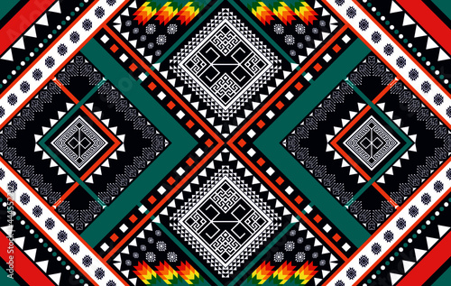 Ethnic pattern ikat textile Aztec fabric carpet mandala native texture vector illustrations background wallpaper.