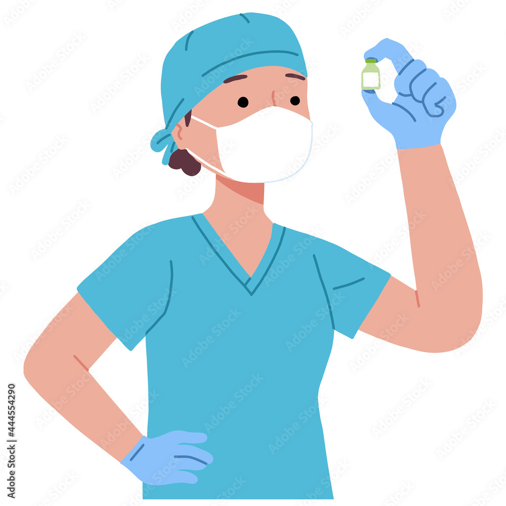 Doctor check vaccine dose for covid corona virus pandemic Doctor check vaccine dose for covid corona virus pandemic