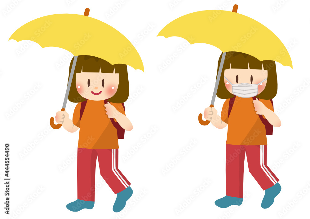Elementary school girl holding an umbrella
傘をさす小学生の女の子 Elementary school girl holding an umbrella
傘をさす小学生の女の子