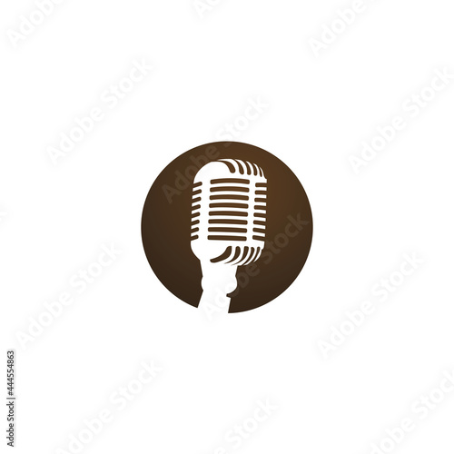 modern microphone logo design