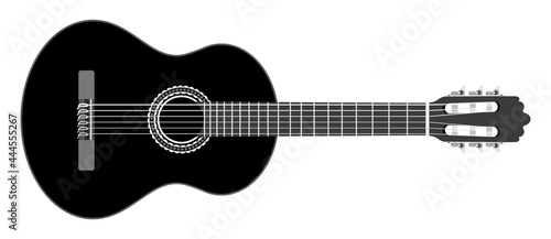 Acoustic guitar on white background. Vector