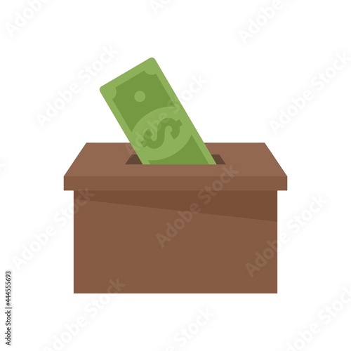 Money box donation icon flat isolated vector