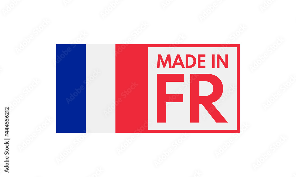 made in france, vector emblem with french flag made in france, vector emblem with french flag
