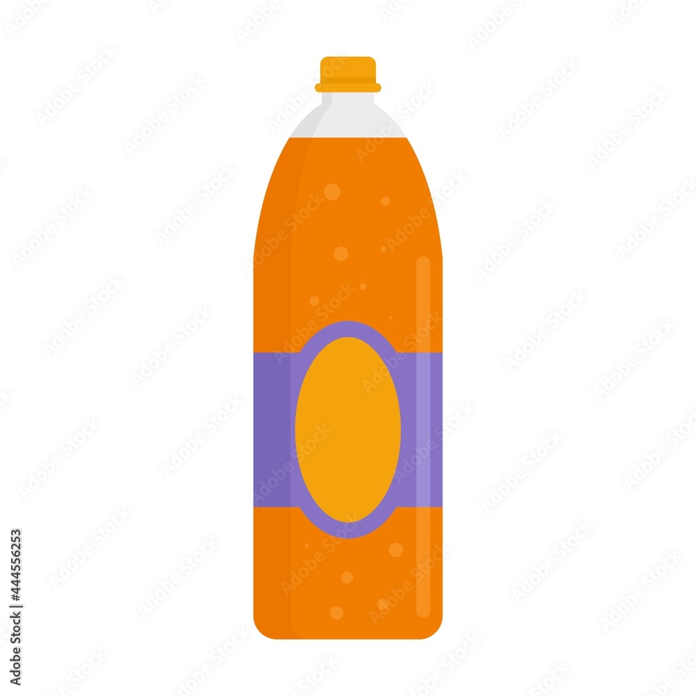 Orange juice soda icon flat isolated vector Orange juice soda icon flat isolated vector