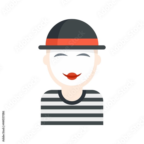 Pantomime man icon flat isolated vector
