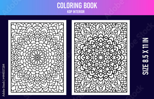 Hand-drawn coloring book interior ,Kdp interior coloring book mandala vector bundle