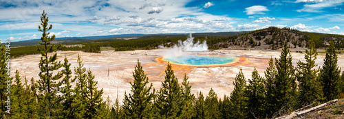Grand Prismatic Spring in Yellowstone National Park Wyoming in May