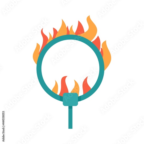 Fire ring icon flat isolated vector