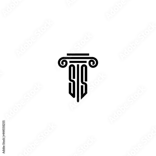 SS initial logo best for law and attorney company with pillar concept photo