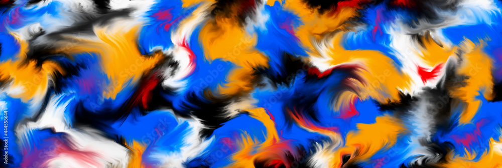 Abstract clouds. Multicolor dynamic background. Colored fluid explosion. 3d rendering
