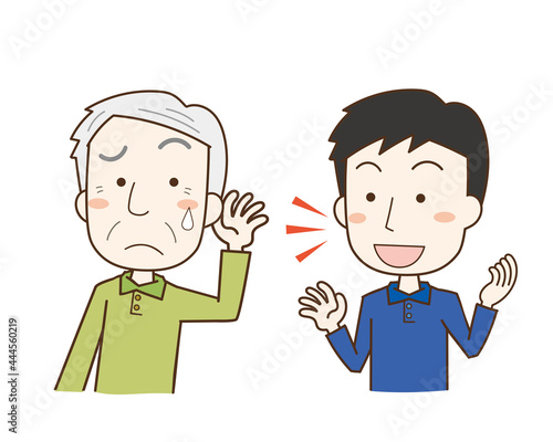 会話が聞こえづらくて困る高齢男性