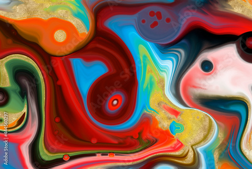 Abstract bacground. Multicolor Acrylic pour fluid art. 3d illustration 
