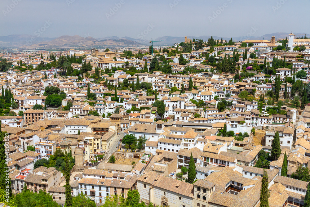 View of the historical quarter Albaicin, in Granada, Spain 
