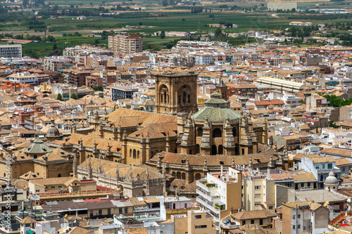 Granada Cathedral, Cathedral of the Incarnation, Andalucia, Spain, view from Alhambra