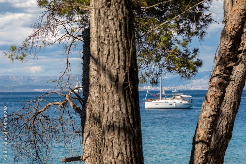Sailing near island Solta, Croatia, Europe Sailing near island Solta, Croatia, Europe
