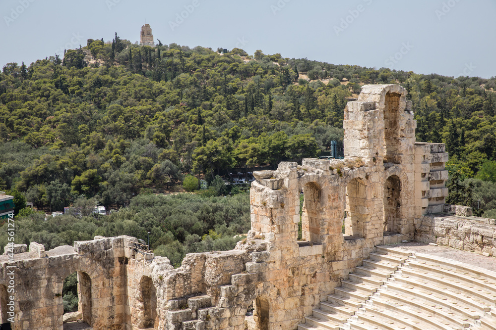 The Acropolis of Athens-sights and temples. Odeon of Herod the Attic