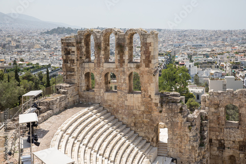 The Acropolis of Athens-sights and temples. Odeon of Herod the Attic