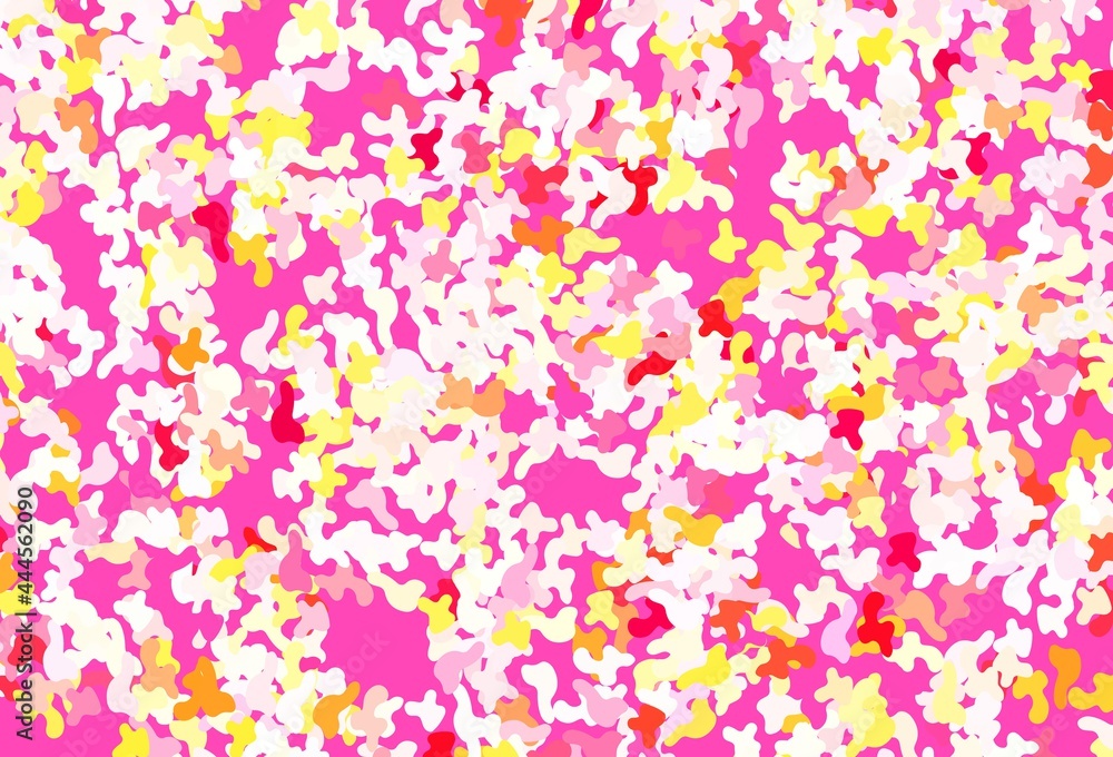 Light Red, Yellow vector pattern with random forms. Light Red, Yellow vector pattern with random forms.