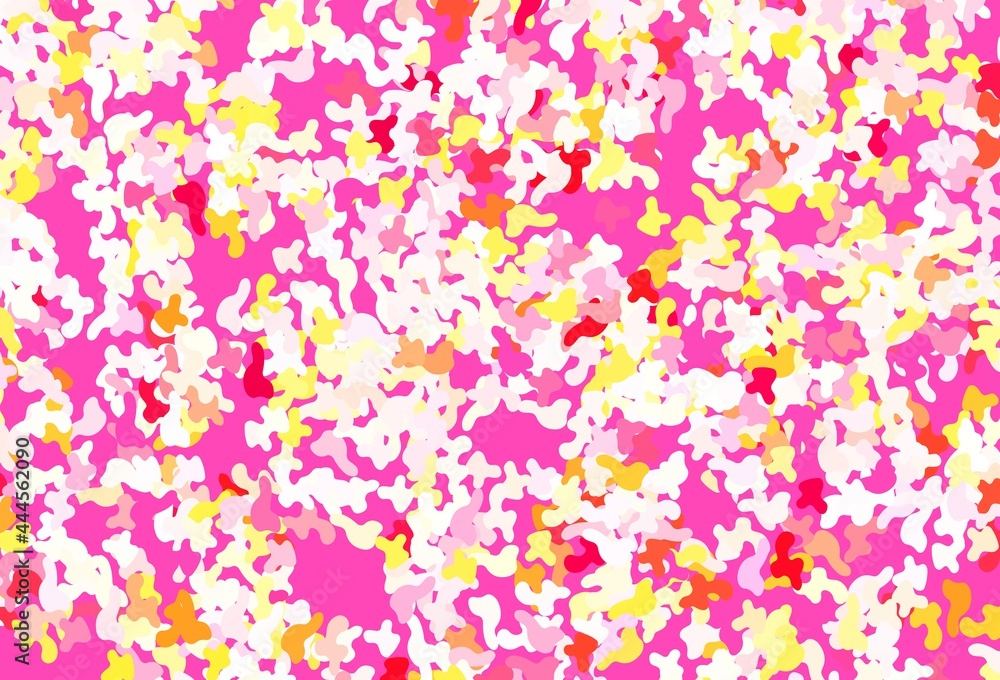 Light Red, Yellow vector pattern with random forms.