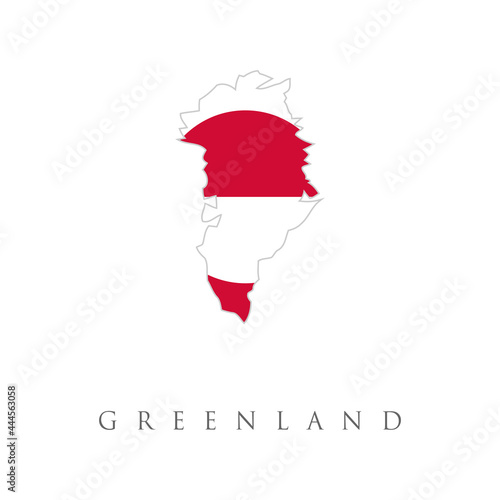 Map of Greenland with flag, Greenland detailed map with flag of country.