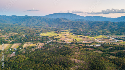 Aerial view Pai city. Pai is a small town in northern Thailand s Mae Hong Son Province