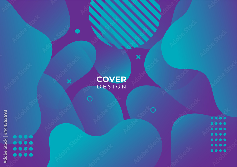 Abstract colorful purple green blue curve background
