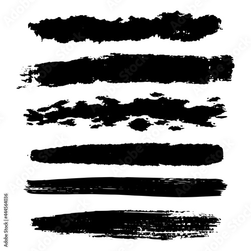 Collection of black brushstrokes. Vector design elements for decoration. Paint strokes imitation