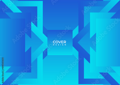 Fototapeta Naklejka Na Ścianę i Meble -  Modern blue abstract background with Memphis style and geometric shapes. Abstract design cards perfect for prints, flyers, banners, invitations, special offer and more.