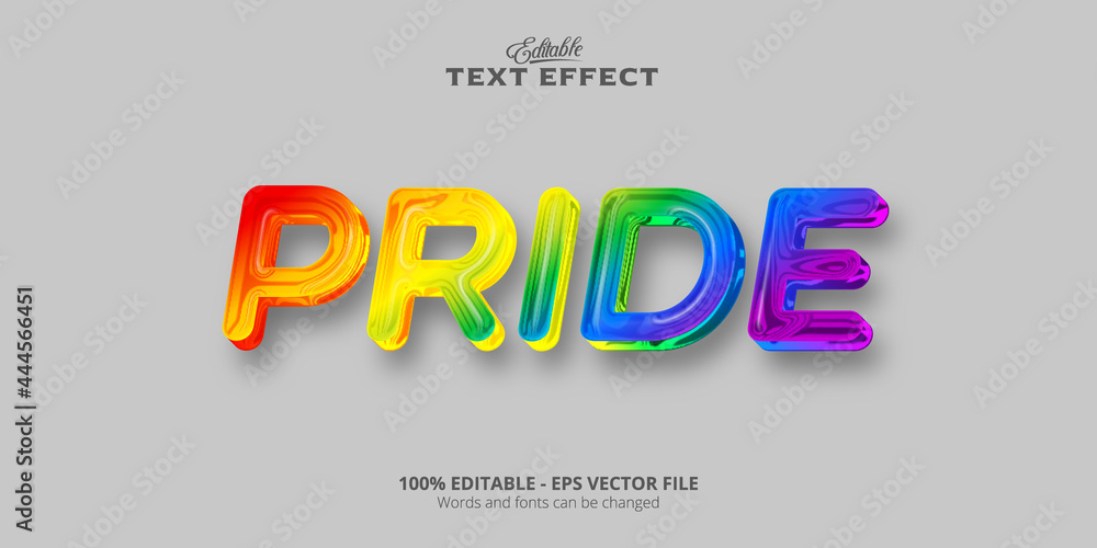 Pride text, editable colorful style text effect