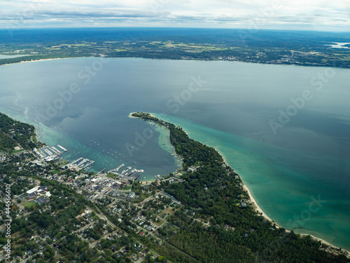 Aerial of Harbor Springs in Northern Michigan